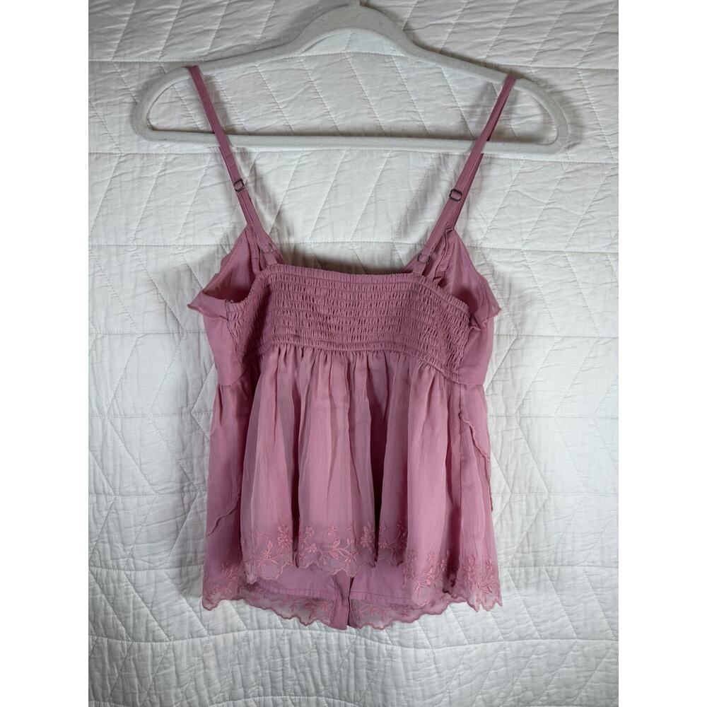 Hollister Cami Tank Top Pink Lace button up Babydoll XS New with tags - Picture 2 of 4